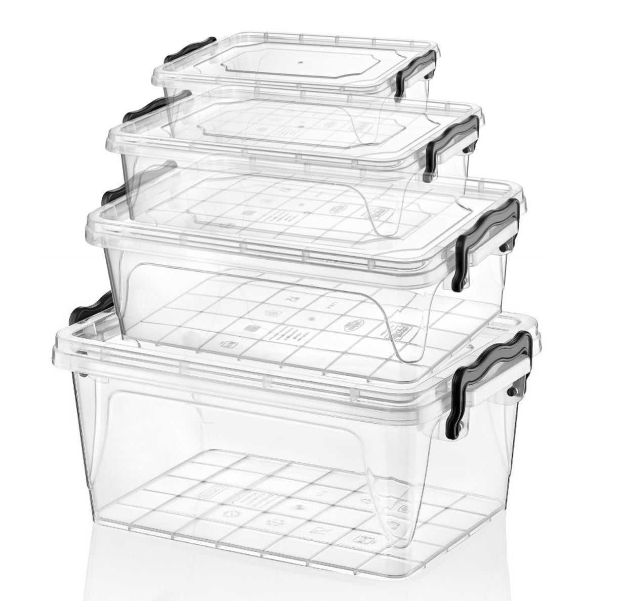 4tlg Klick Vorratsdose Set Frischhaltedose Aufbewahrung Box Gefrierdose Brotdose