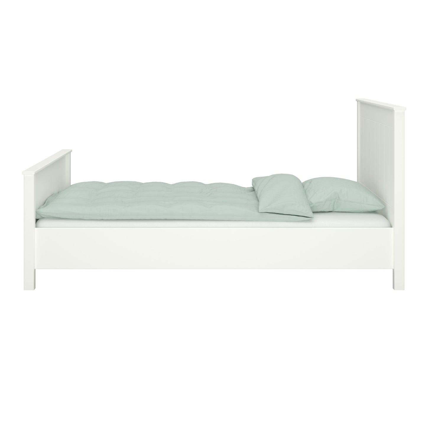 Landhaus Einzelbett 90x200 Bett weiß Kinder Jugendbett Gästebett Bettgestell