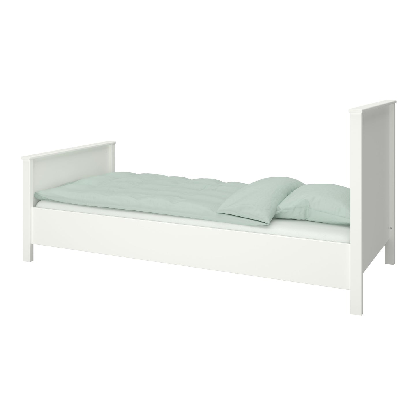 Landhaus Einzelbett 90x200 Bett weiß Kinder Jugendbett Gästebett Bettgestell