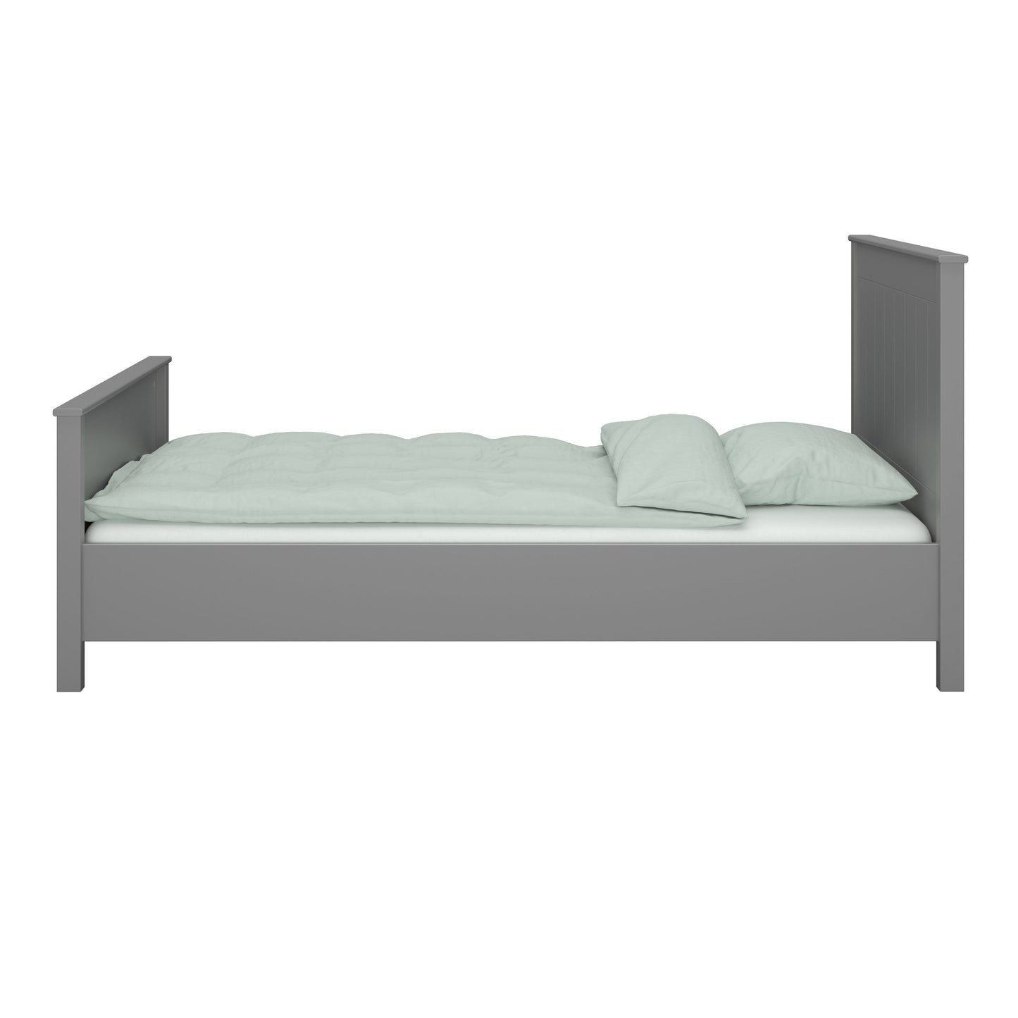 Landhaus Einzelbett 90x200 Bett grau Kinder Jugendbett Gästebett Bettgestell
