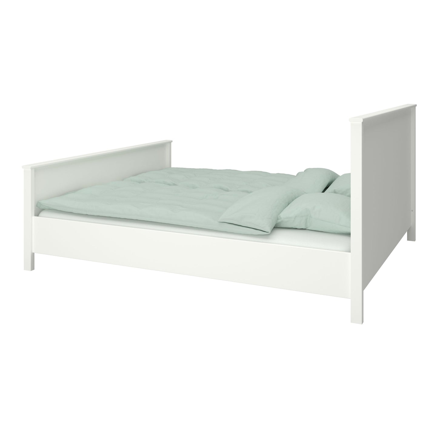 Landhaus Doppelbett 180x200 weiß Ehe Bett Bettgestell Bettrahmen Holz Gästebett