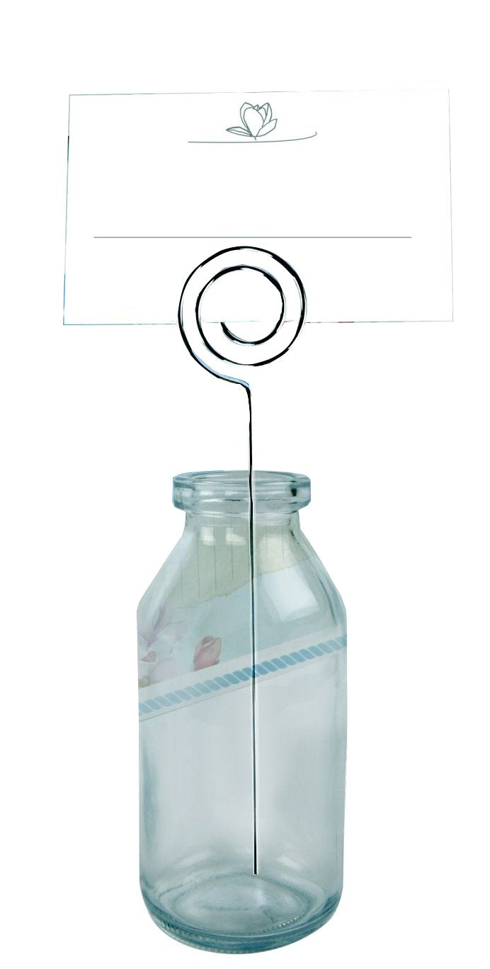 12x Glasflasche Platzkarte Kartenhalter Namensschild Tischkartenhalter Hochzeit