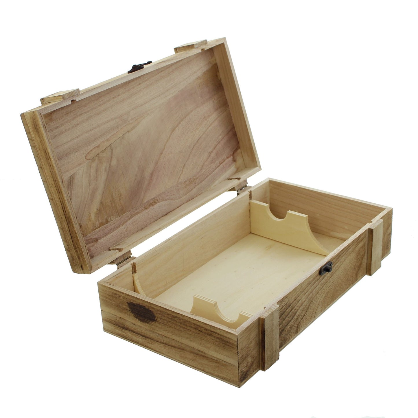 Holz Truhe rustikal für 2 Flaschen Wein Geschenkbox Deko Getränke Wein Weinkiste