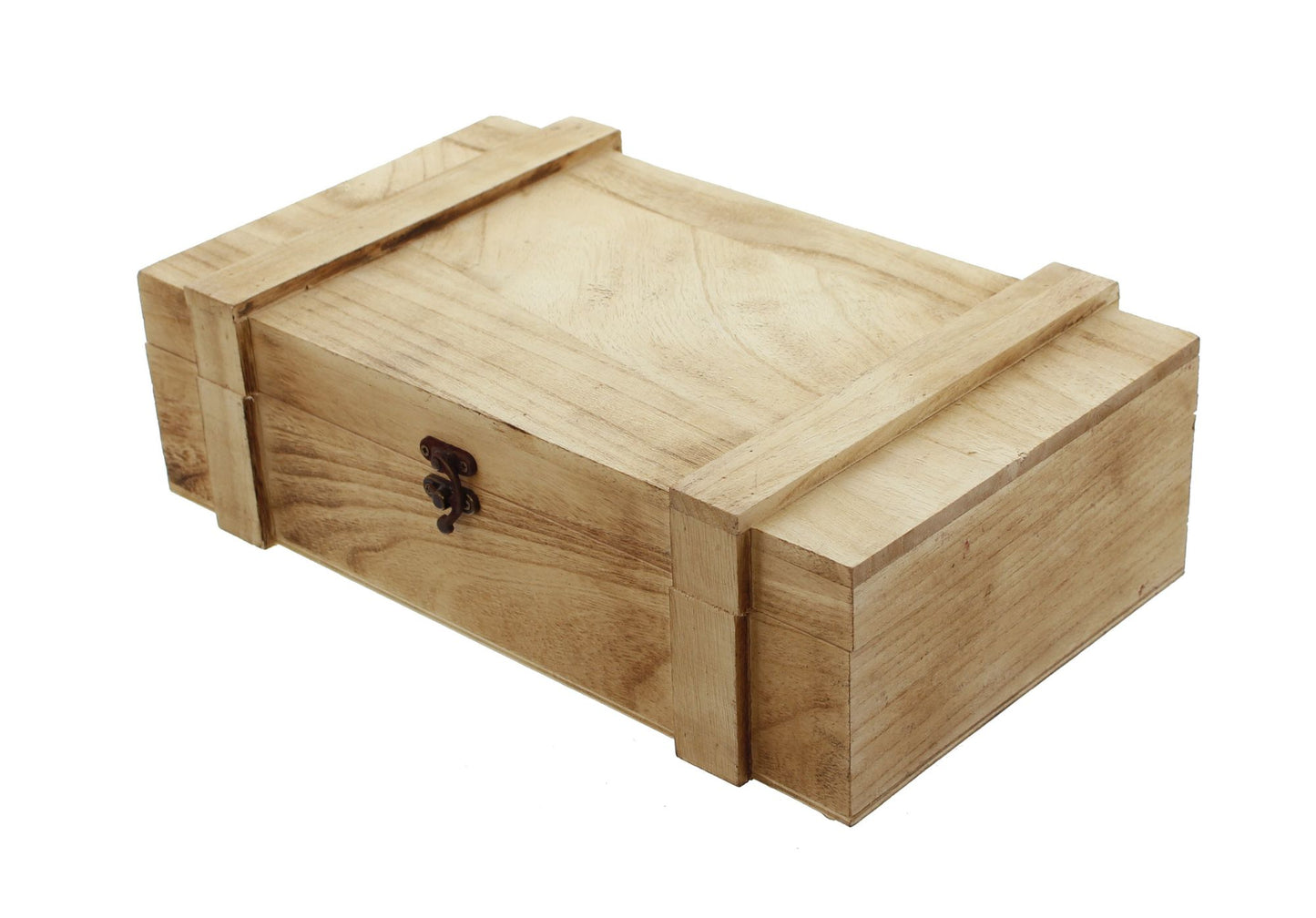 Holz Truhe rustikal für 2 Flaschen Wein Geschenkbox Deko Getränke Wein Weinkiste