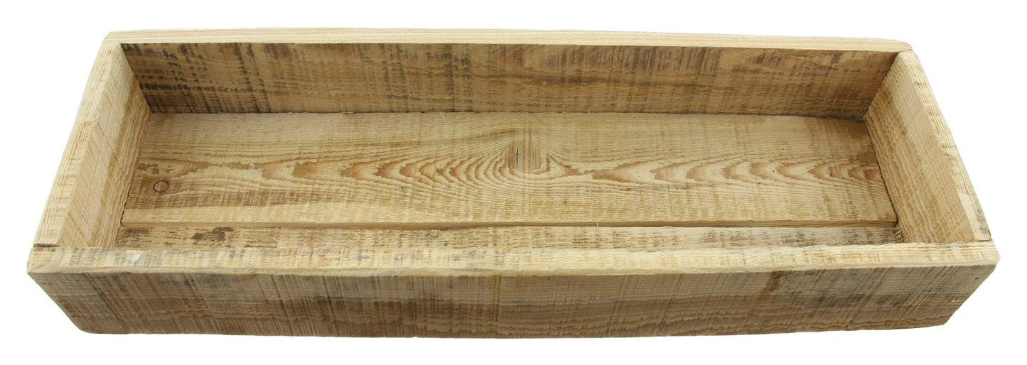 Deko Holzschale Rustikal 45cm Tisch Schale eckig Kerzenständer Shabby Dekoration