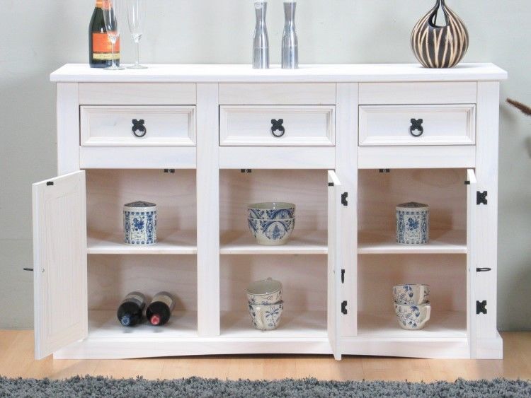 Sideboard "New Mexiko" Mexico 3+3 Anrichte Buffet Schrank Kommode weiß gewachst