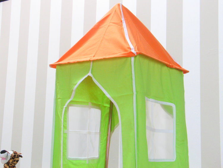 Thuka Kinder Turm Spielturm für Kinderbett Hochbett Rutschbett Bett grün orange