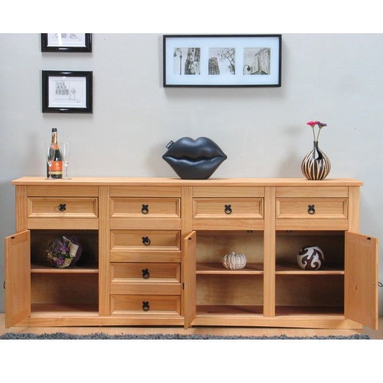 Sideboard New Mexiko massiv Mexico Anrichte Buffet Schrank Kommode Natur gelaugt