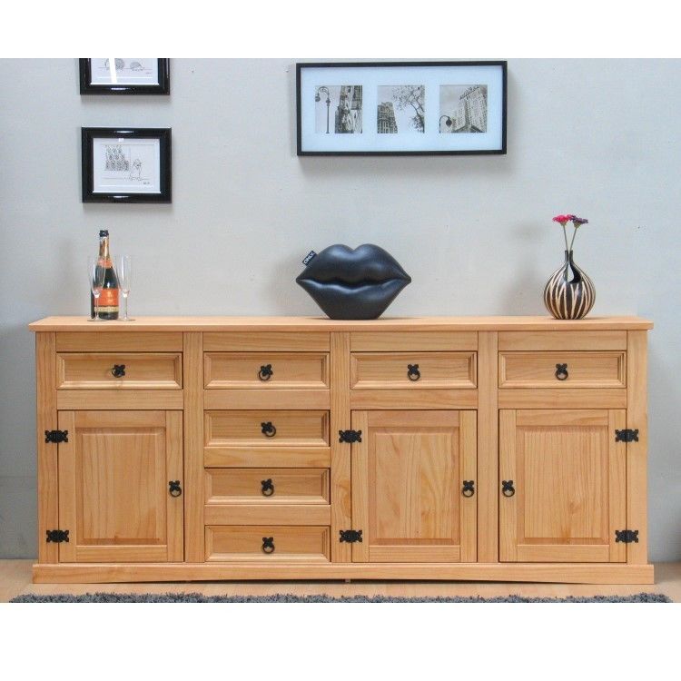 Sideboard New Mexiko massiv Mexico Anrichte Buffet Schrank Kommode Natur gelaugt