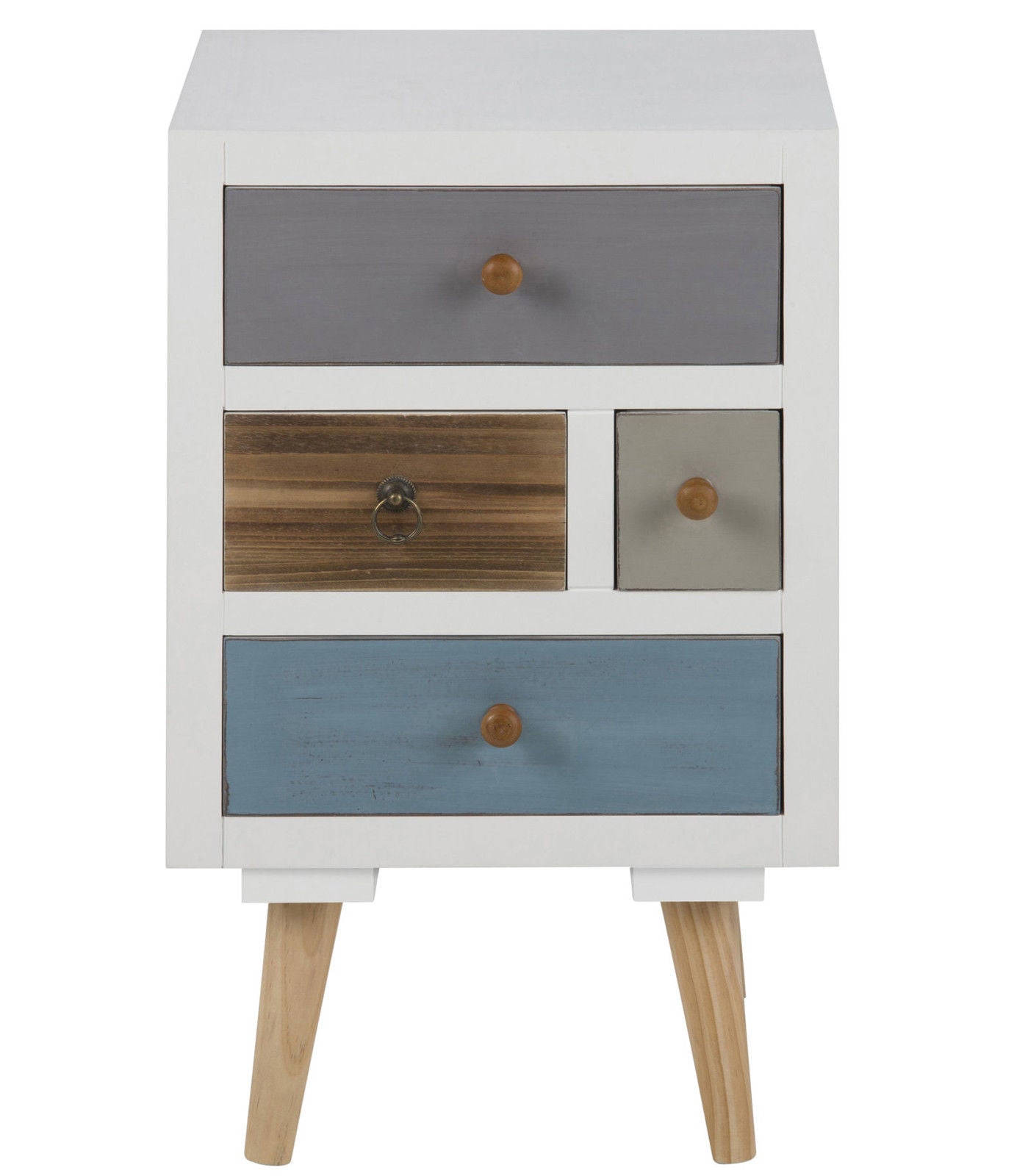 PKline Nachttisch Holz Nachtschrank Nachtkonsole Schlafzimmer Möbel weiß bunt