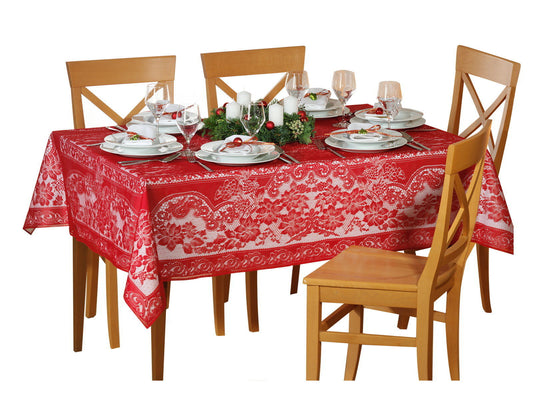 Spitzen Tischdecke 135x180 Decke Weihnachtsdecke Tischläufer eckig