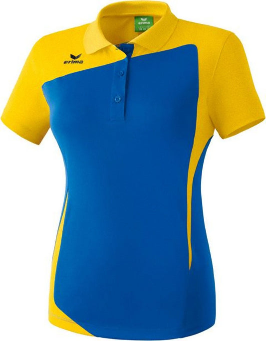 Erima Damen Poloshirt  blau gelb Teamsport T-Shirt Polo Shirt Freizeit Kurzarm