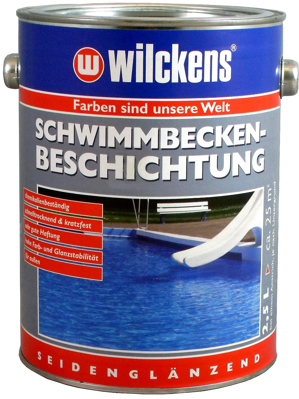Swimmingpool Farbe 2,5L Schwimmbecken Beschichtung Schwimmbad Poolfarbe Pool