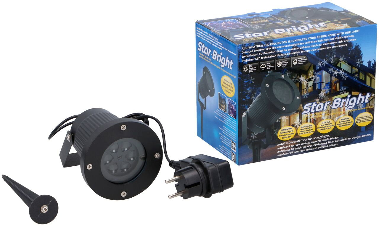 Star Bright LED Projektor Schneeflocken Strahler Haus Outdoor Außen Beleuchtung