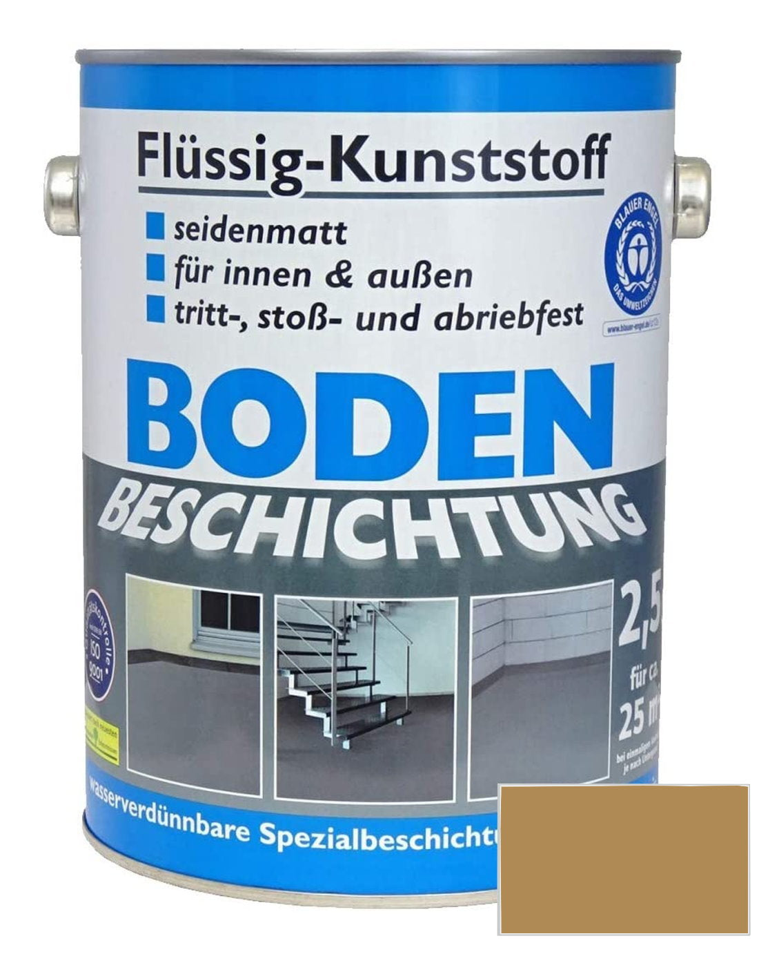 Flüssig Kunststoff 2,5L Bodenbeschichtung 25m² Betonfarbe Beton Beschichtung