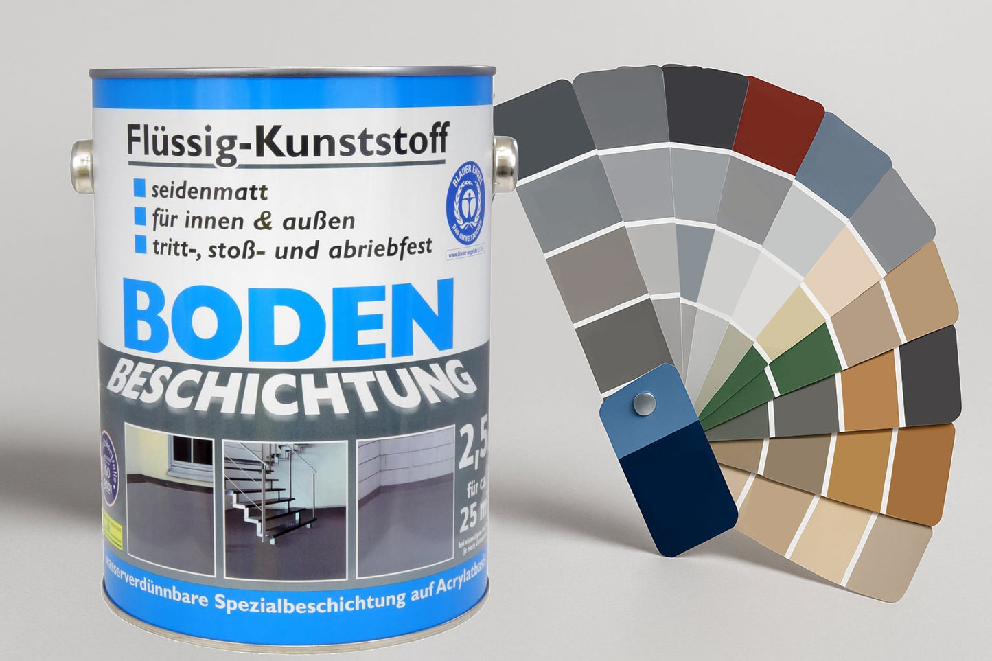 Flüssig Kunststoff 2,5L Bodenbeschichtung 25m² Betonfarbe Beton Beschichtung