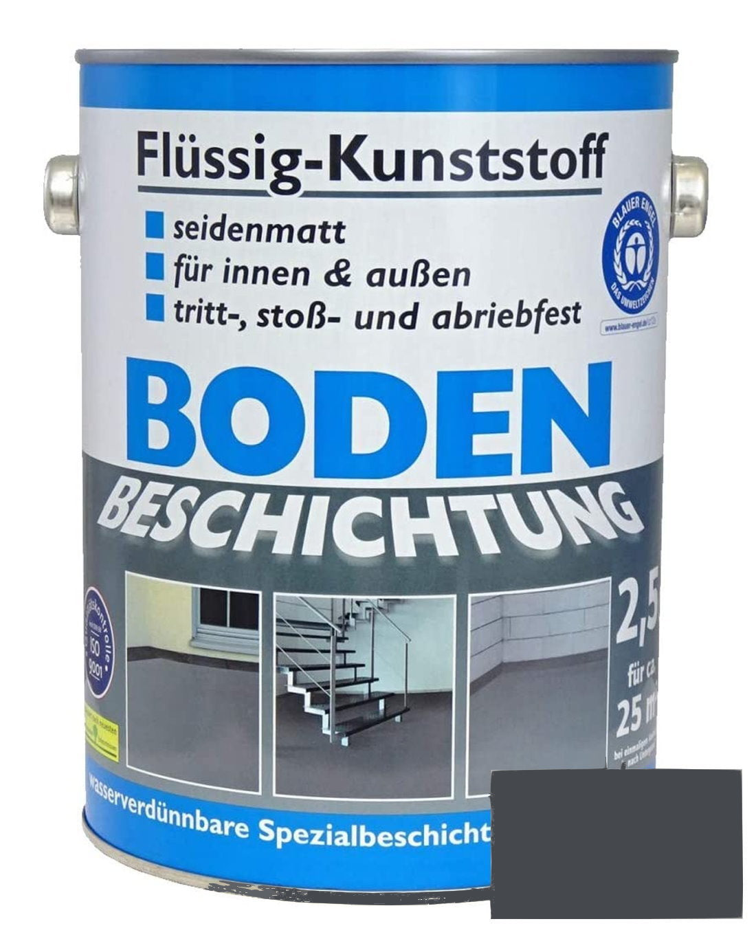 Flüssig Kunststoff 2,5L Bodenbeschichtung 25m² Betonfarbe Beton Beschichtung