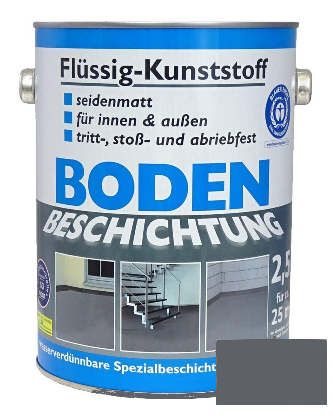 Flüssig Kunststoff 2,5L Bodenbeschichtung 25m² Betonfarbe Beton Beschichtung