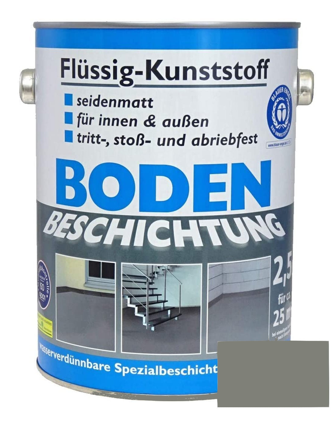 Flüssig Kunststoff 2,5L Bodenbeschichtung 25m² Betonfarbe Beton Beschichtung