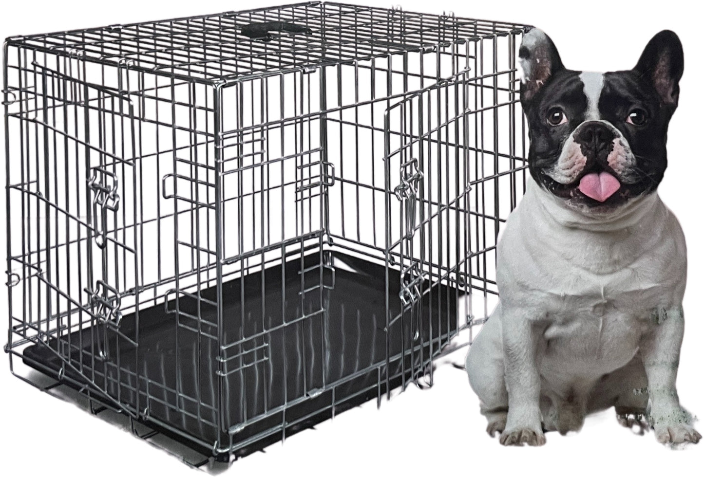 Hundekäfig 61cm Drahtkäfig Hund Transport Box Kleintier Käfig Gitterbox Haustier