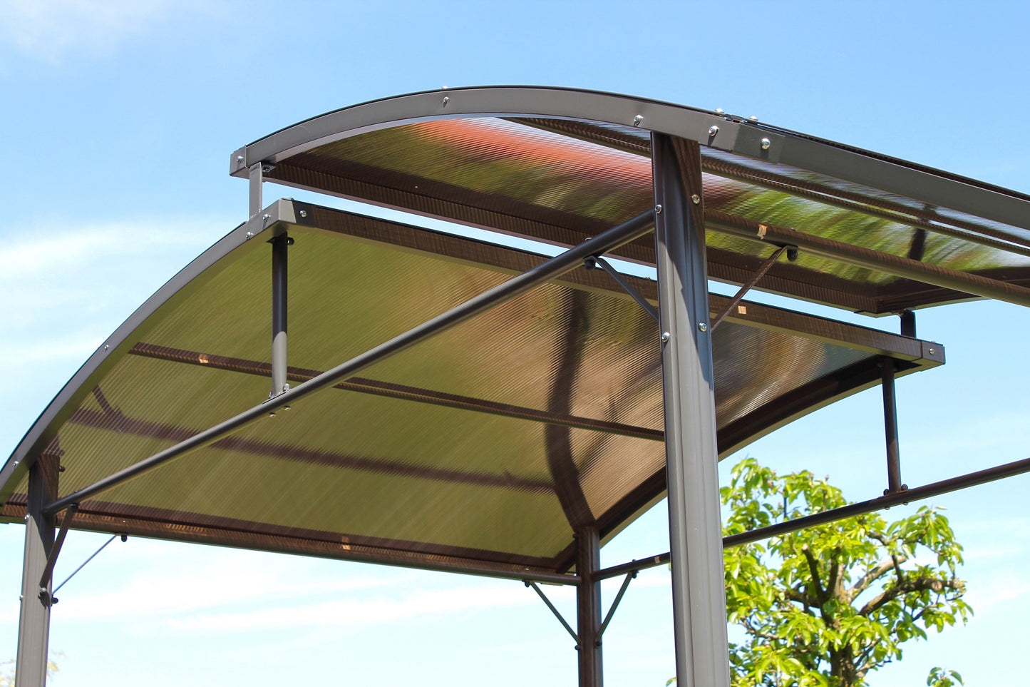 Leco Profi Grillpavillon Pavillon Garten Terrasse Grill Überdachung mit Ablagen