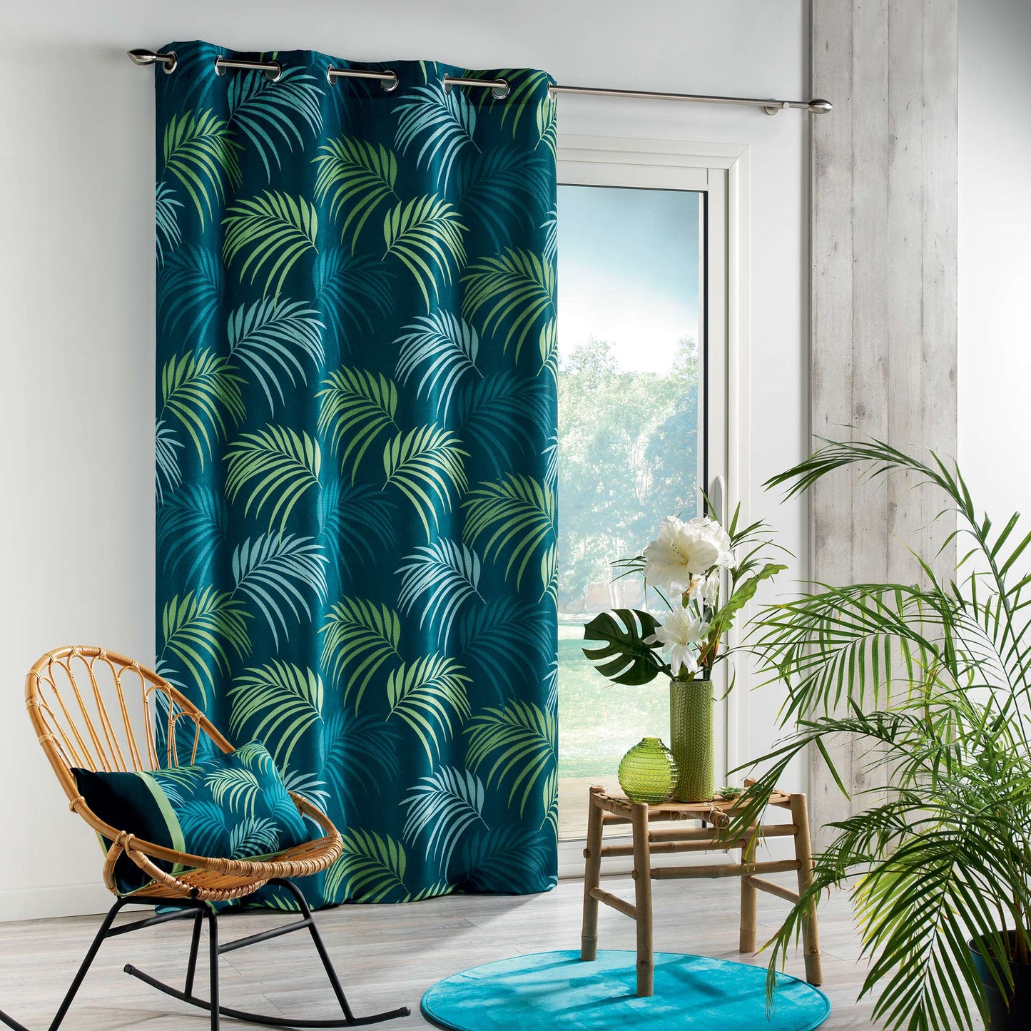 Motiv Flächen Muster Vorhang 140x260 Vorhänge Schal Schlafzimmer blickdicht blau