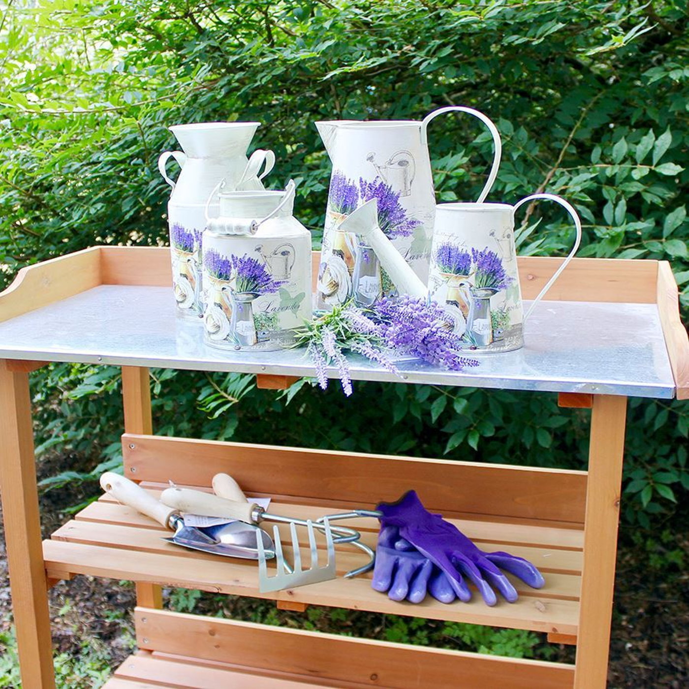 Holz Pflanztisch Garten Arbeitstisch Gartentisch Gärtnertisch Blumentisch Tisch