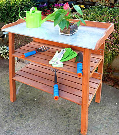 Holz Pflanztisch Garten Arbeitstisch Gartentisch Gärtnertisch Blumentisch Tisch