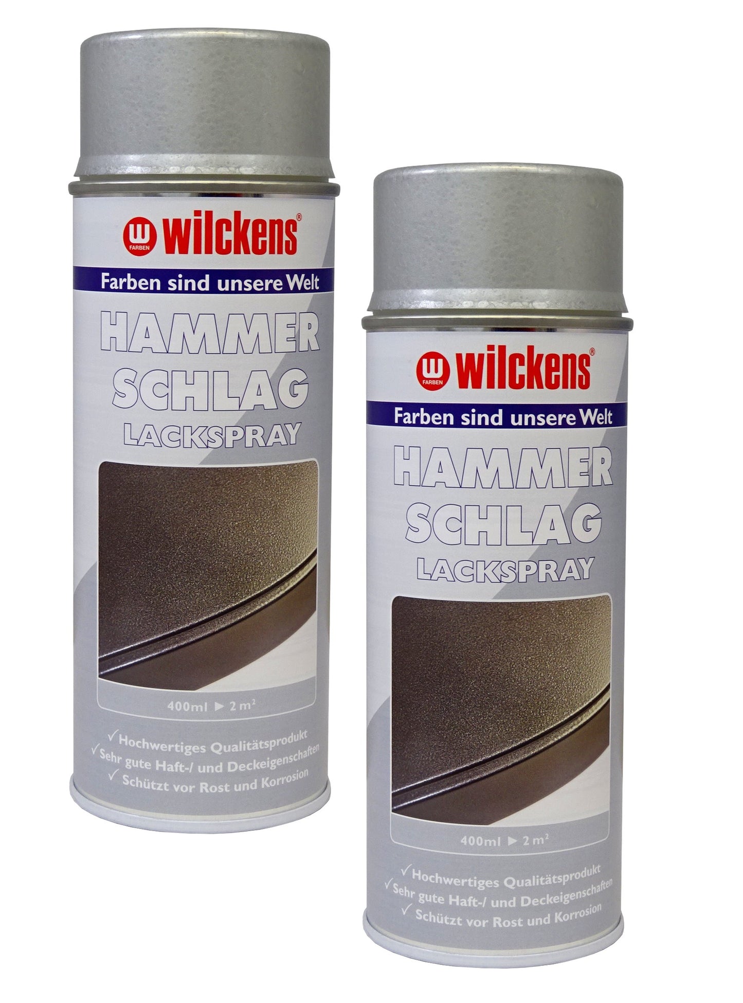 Wilckens Hammerschlag Lackspray 400ml Spray silber Spraydose Metallschutzlack