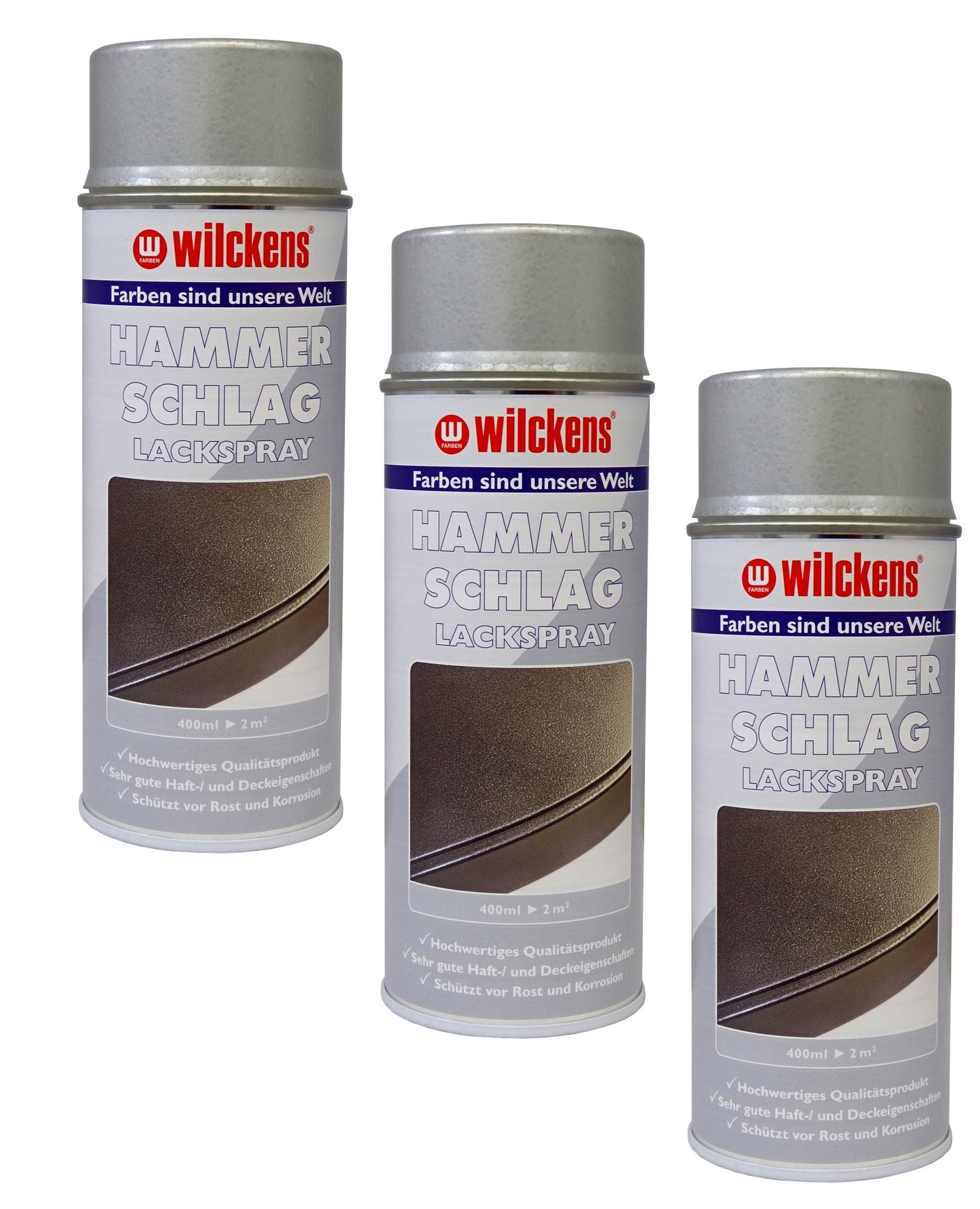 Wilckens Hammerschlag Lackspray 400ml Spray silber Spraydose Metallschutzlack