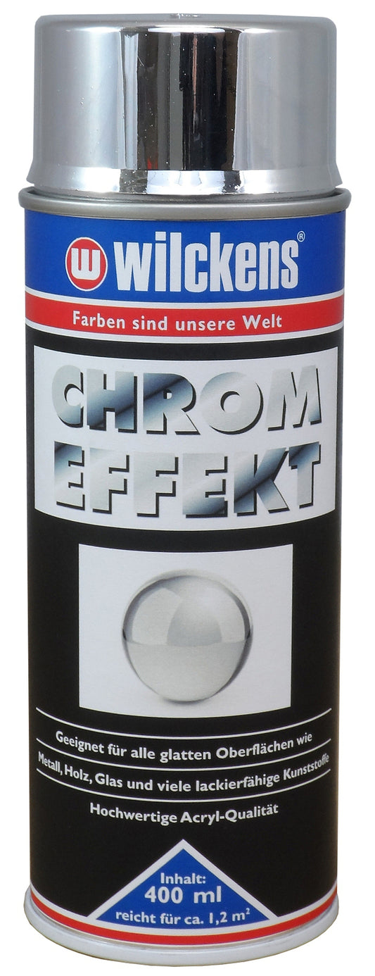 WILCKENS Chrom Effekt Spray 400ml Lack silber Glanz Sprühfarbe Farbe Chromspray