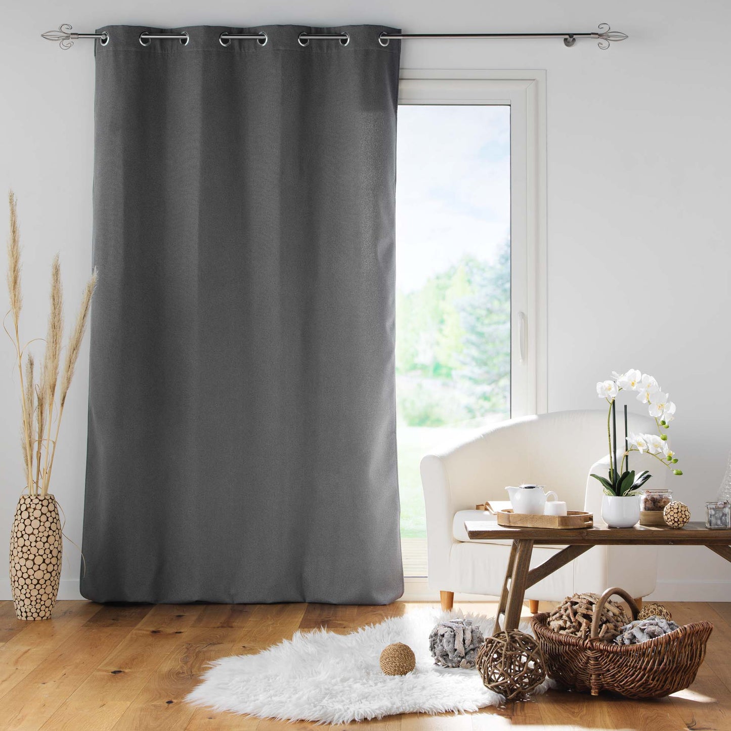 Vorhang blickdicht 140x260cm Gardine Schal Ösen Verdunkelung Thermo Schallschutz