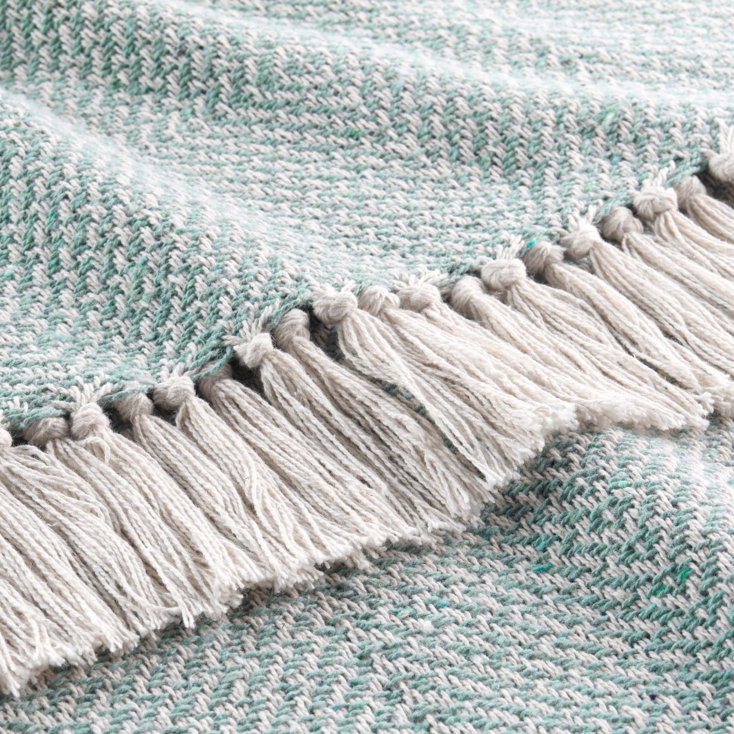 Wohndecke 125x150 Baumwolle Tagesdecke Fransen Kuscheldecke Sofa Couch Decke