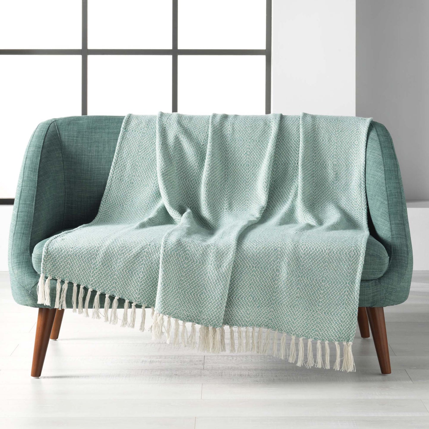 Wohndecke 125x150 Baumwolle Tagesdecke Fransen Kuscheldecke Sofa Couch Decke