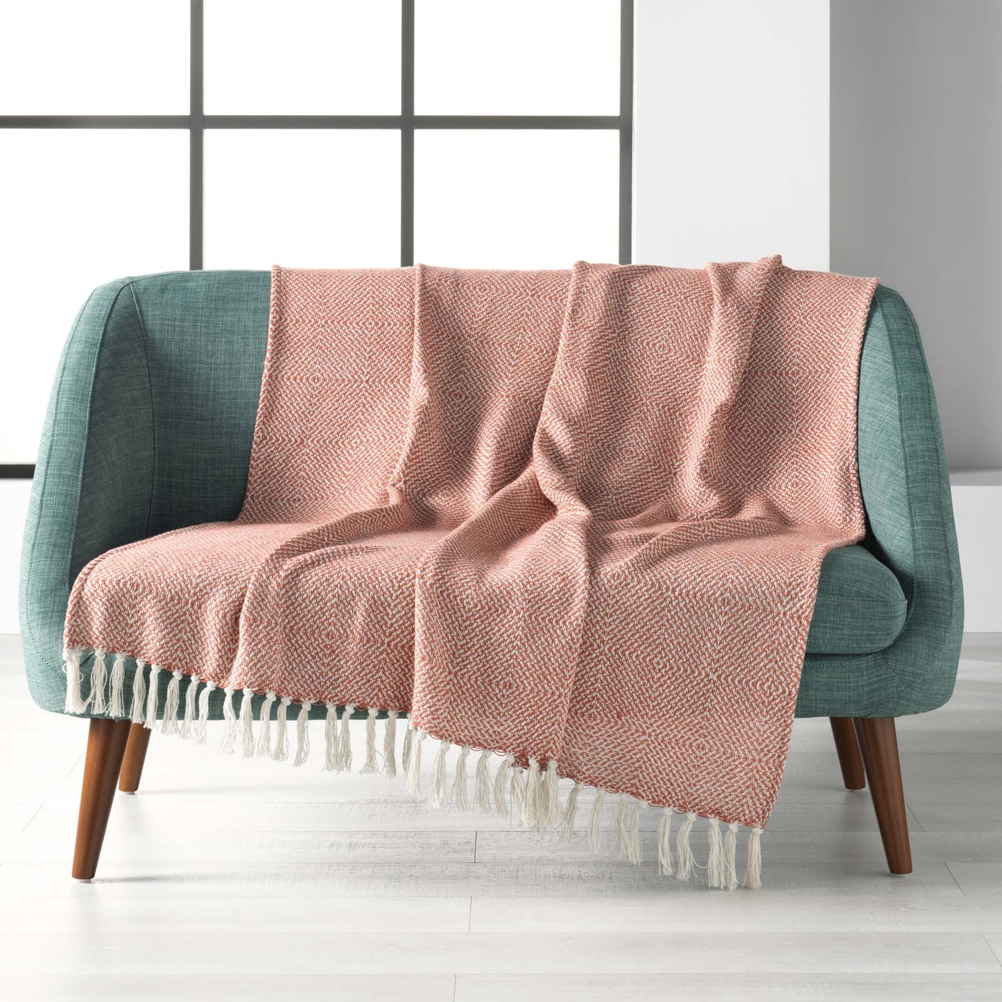 Wohndecke 125x150 Baumwolle Tagesdecke Fransen Kuscheldecke Sofa Couch Decke