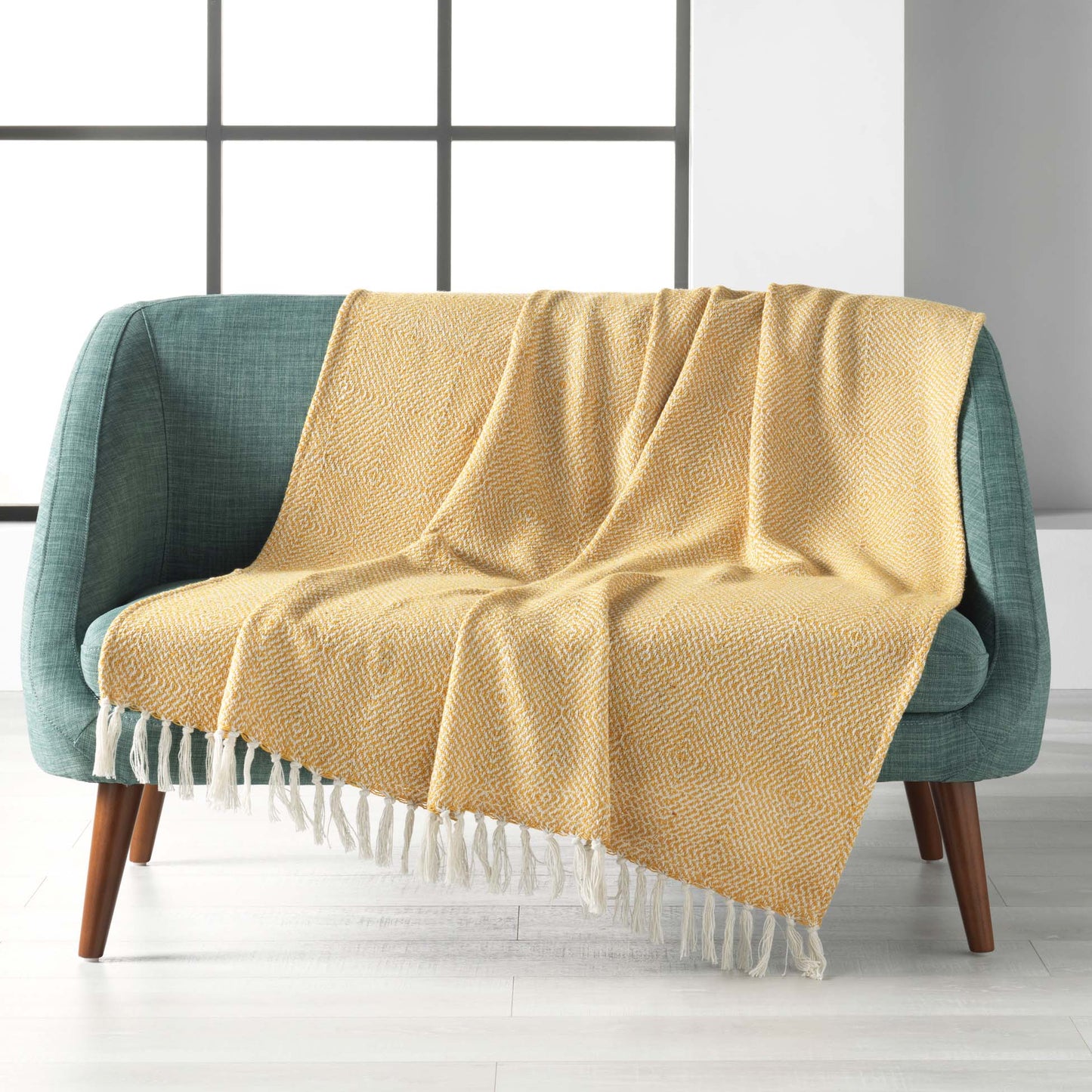 Wohndecke 125x150 Baumwolle Tagesdecke Fransen Kuscheldecke Sofa Couch Decke