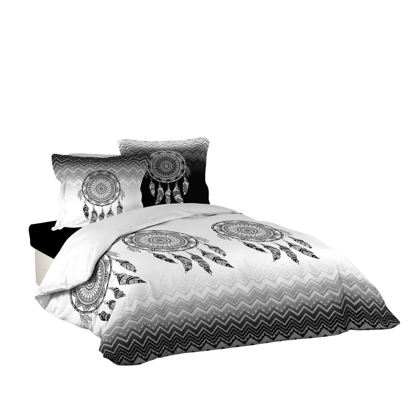 3tlg. Bettwäsche 240x220 Mandala Traumfänger Baumwolle Bettdecke Übergröße Bett