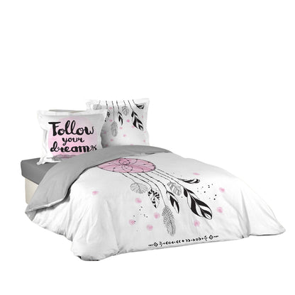 3tlg. Bettwäsche 240x220 Baumwolle Übergröße Bettdecke Traumfänger Bettbezug