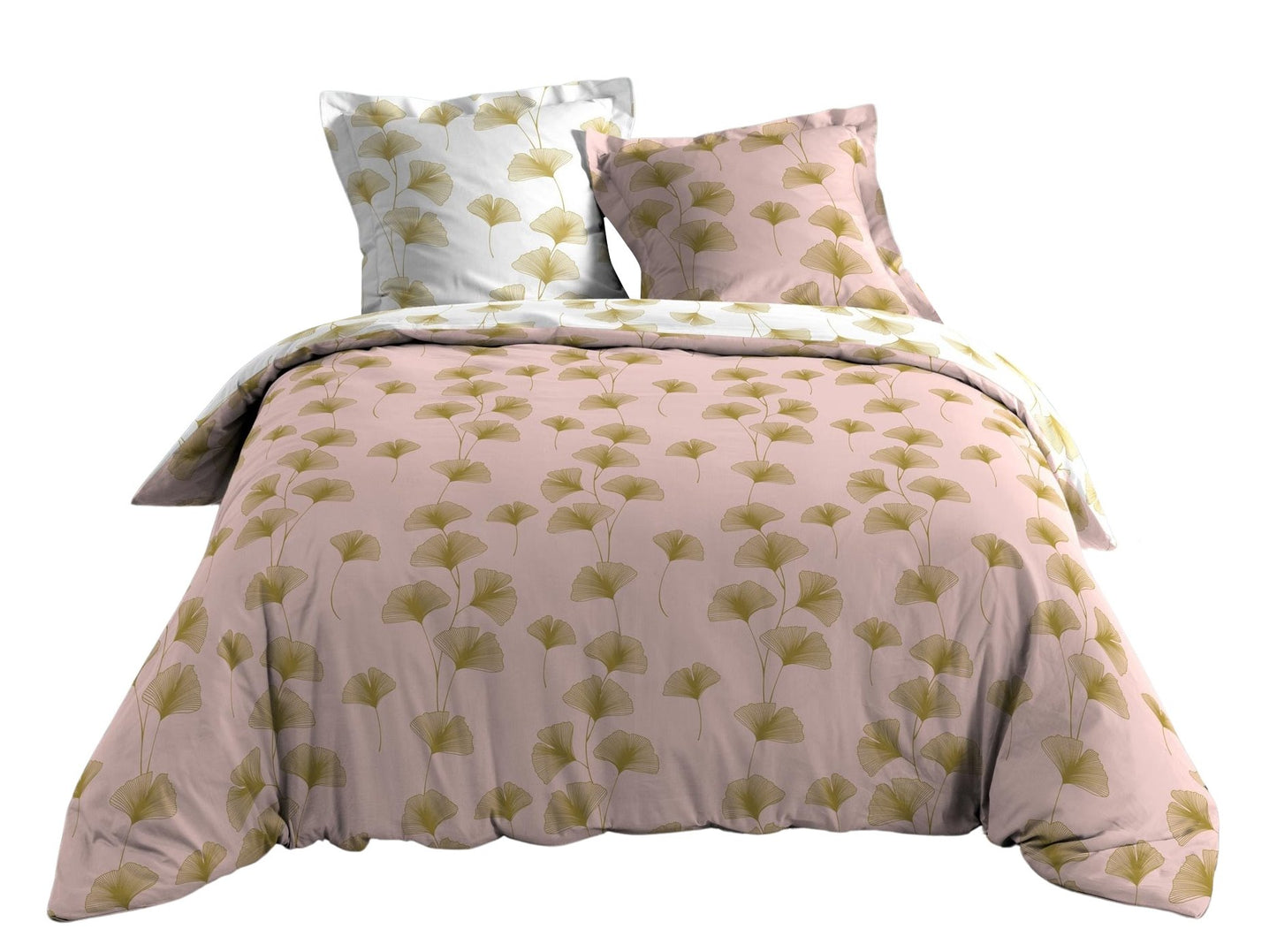 3tlg Wende Bettwäsche 240x220 Baumwolle Bettdecke Übergröße Bett Bezug rosa gold