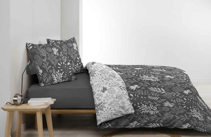 3tlg. Bettwäsche Baumwolle 260x240 Übergröße King Size Bett Kissen Bezug grau
