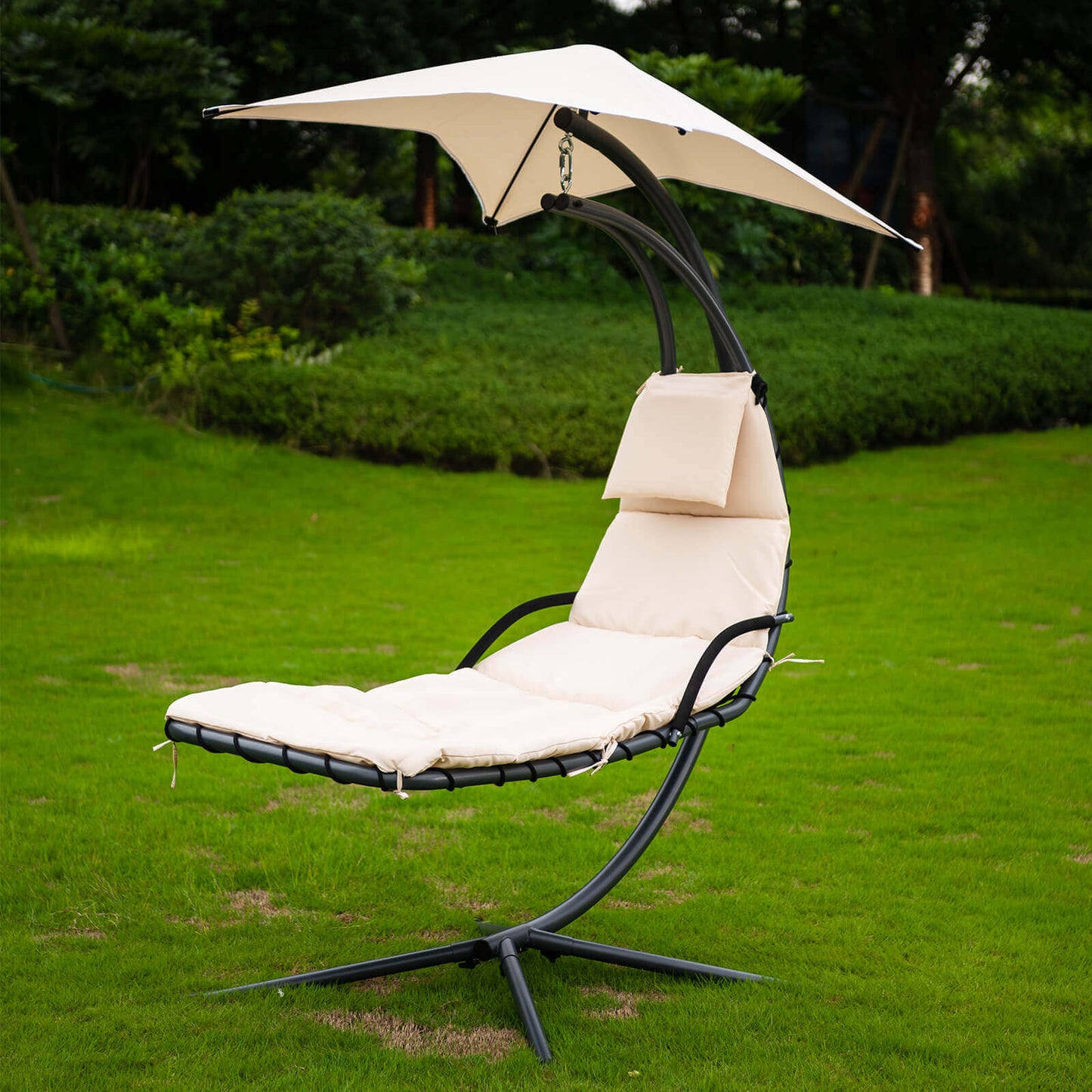 Schwebeliege m. Sonnendach Ibiza Sonnenliege Outdoor Liege Garten Terrasse Möbel