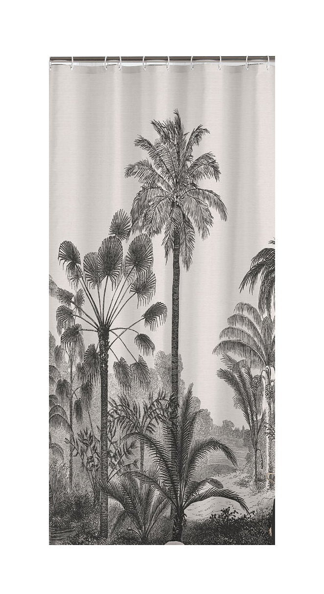 Palmen Duschvorhang 180x200 + Ringe Badewannenvorhang Wannen Bad Dusche Vorhang