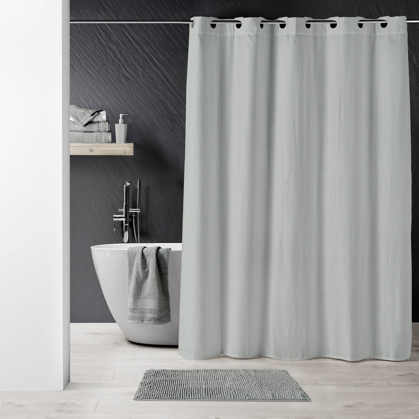 Premium Textil Struktur Duschvorhang 180x200 Badewanne Wannen Bad Dusche Vorhang