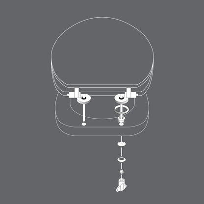 MDF WC Sitz Deckel "Bubble" Metallscharniere Toilette WC-BrilleToilettendeckel