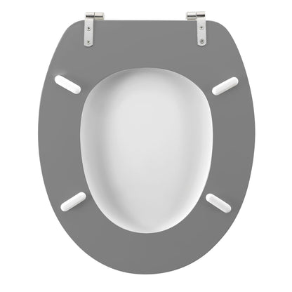 MDF WC Sitz "Zen" Deckel Metallscharniere Toilette WC-BrilleToilettendeckel grau
