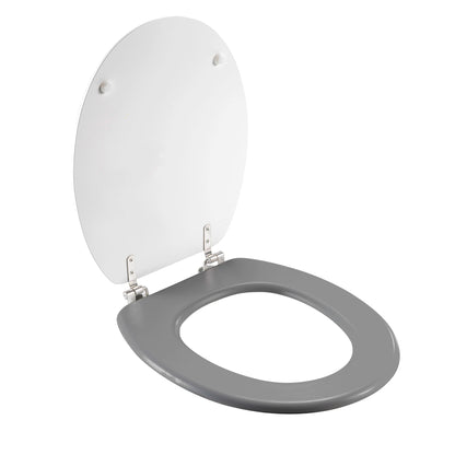 MDF WC Sitz "Zen" Deckel Metallscharniere Toilette WC-BrilleToilettendeckel grau