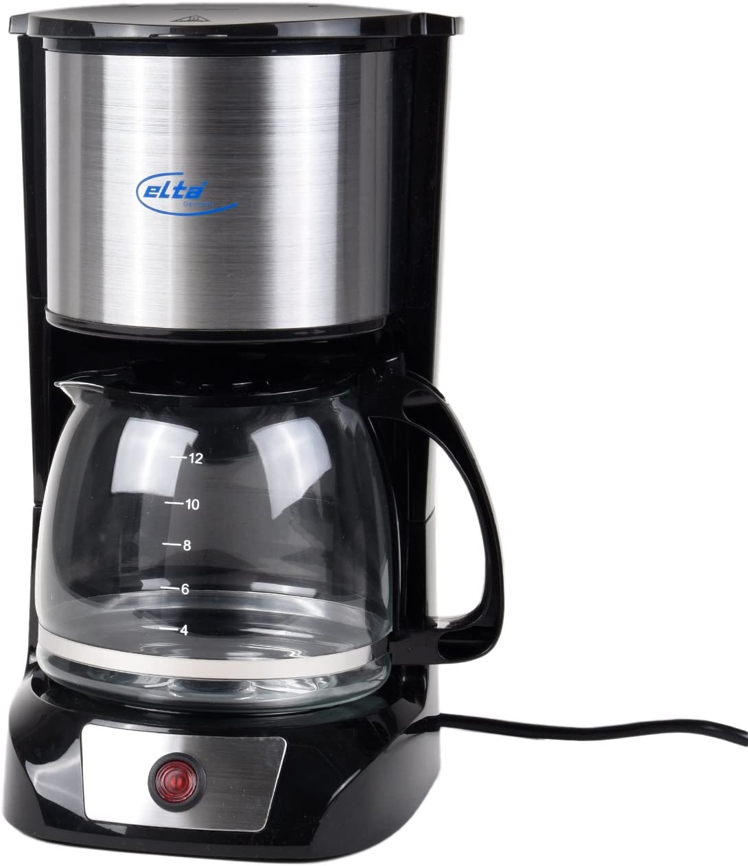 Elta Kaffeemaschine Edelstahl Filterkaffeemaschine Glas Kanne Kaffee Maschine
