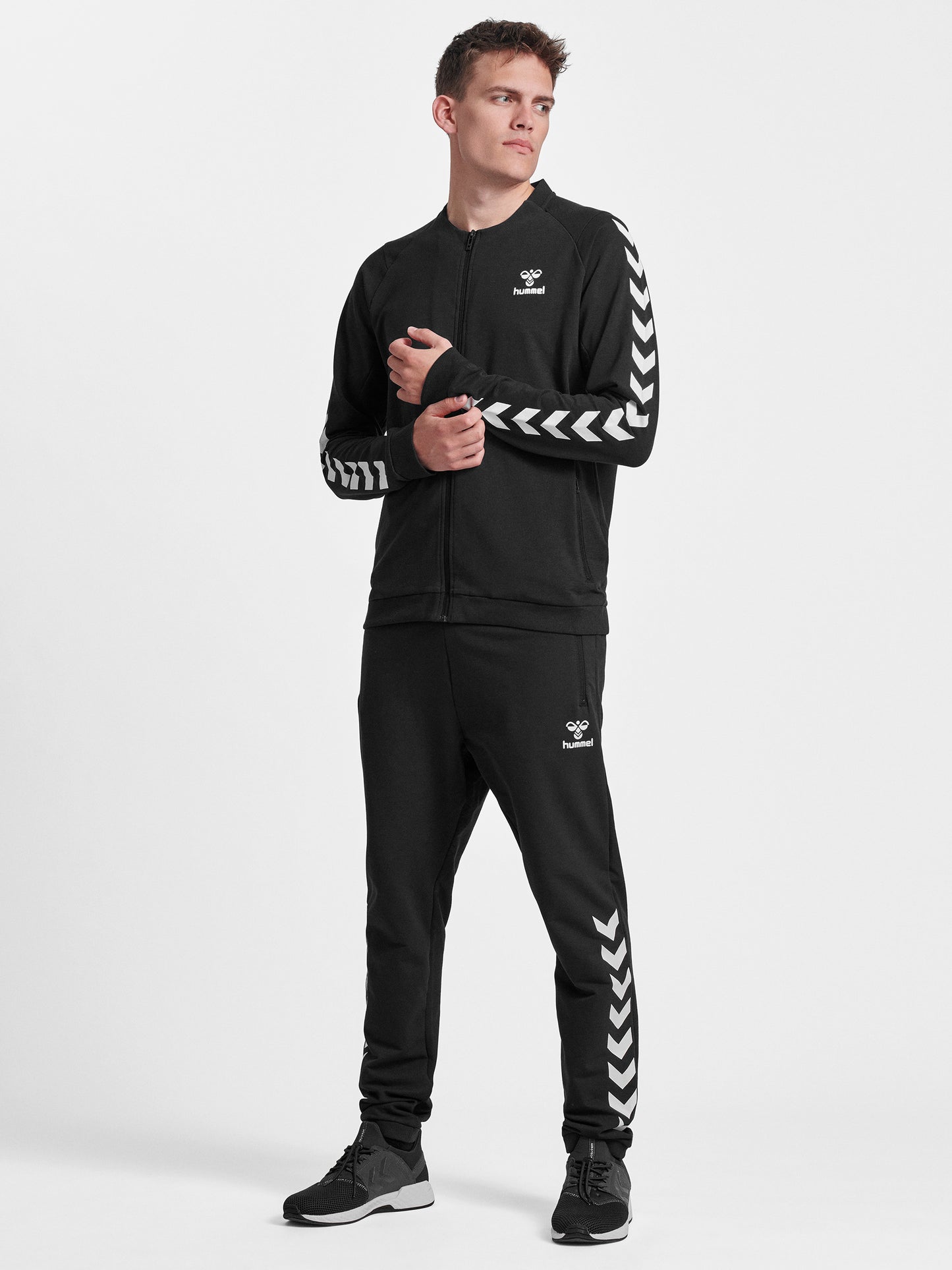 Hummel Herren RAY Sweatjacke Zip Jacke schwarz klassisch Sportjacke Training