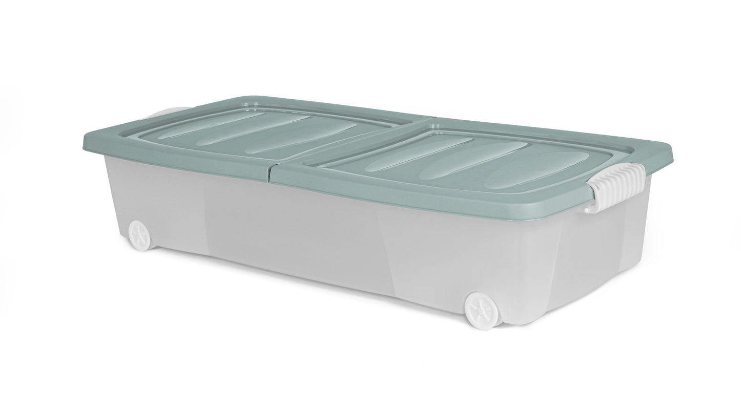 4x XL Unterbett Kommode mit Rollen 80cm Deckel Spielzeug Box Aufbewahrung Kiste