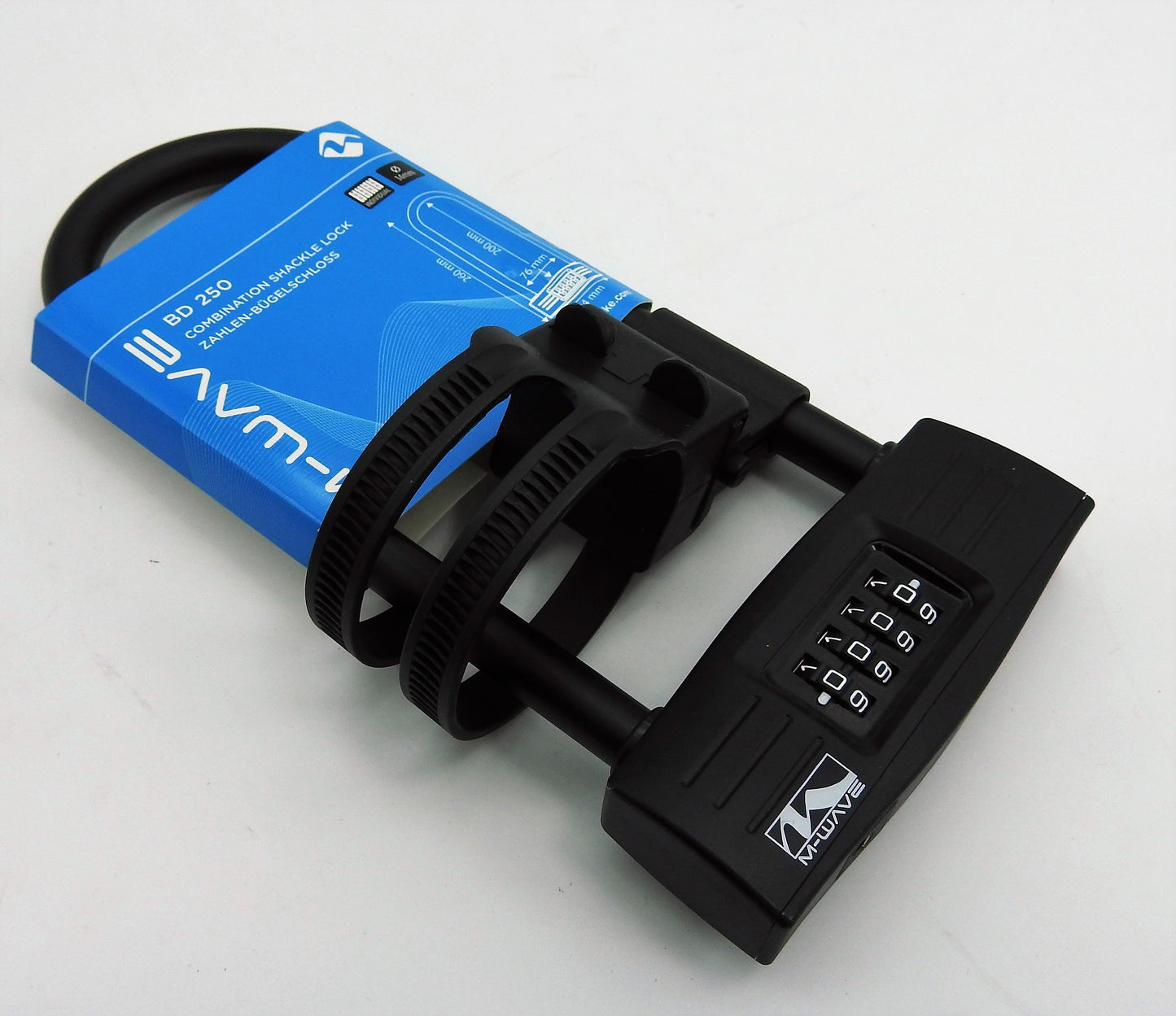 Dickes starkes M-WAVE B 260 Zahlen Bügelschloss 14mm mit Halter
